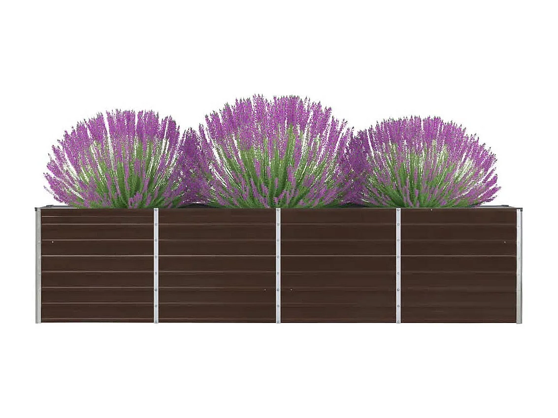 Jardinière 320x40x77 cm Acier galvanisé Marron
