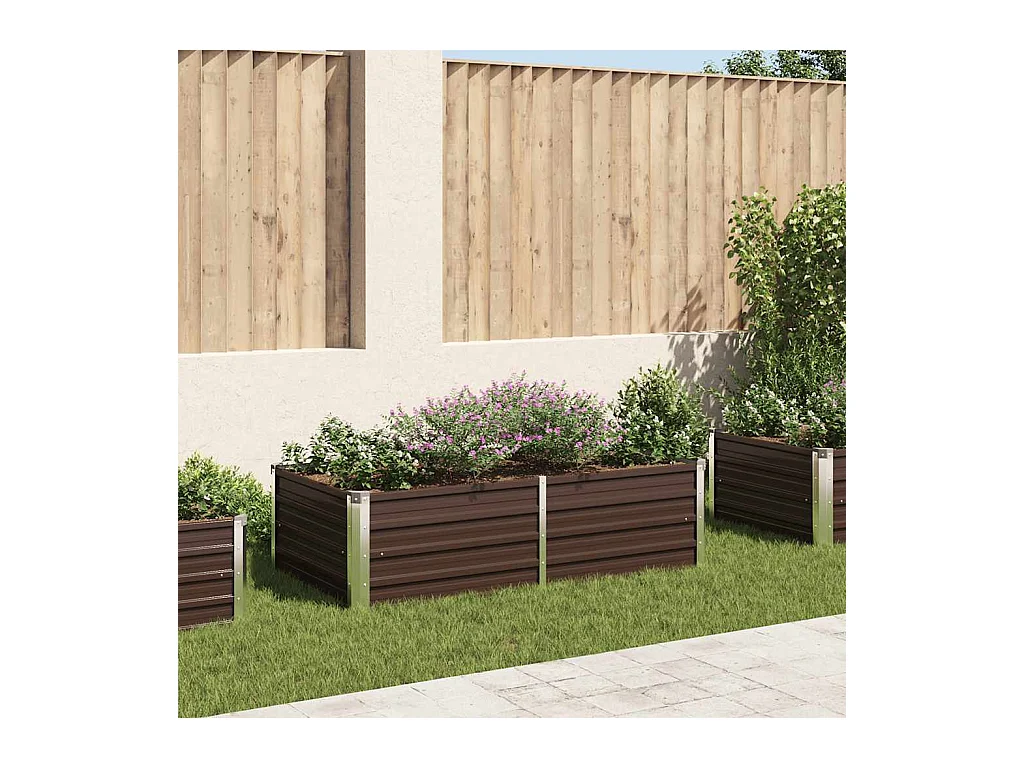 Jardinière 160 x 80 x 45 cm Acier galvanisé Marron