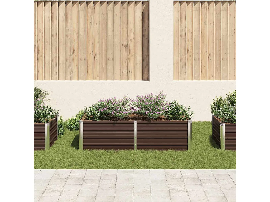 Jardinière 160 x 80 x 45 cm Acier galvanisé Marron