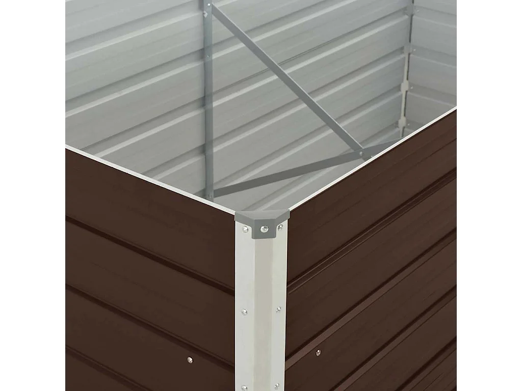 Jardinière 160 x 80 x 45 cm Acier galvanisé Marron