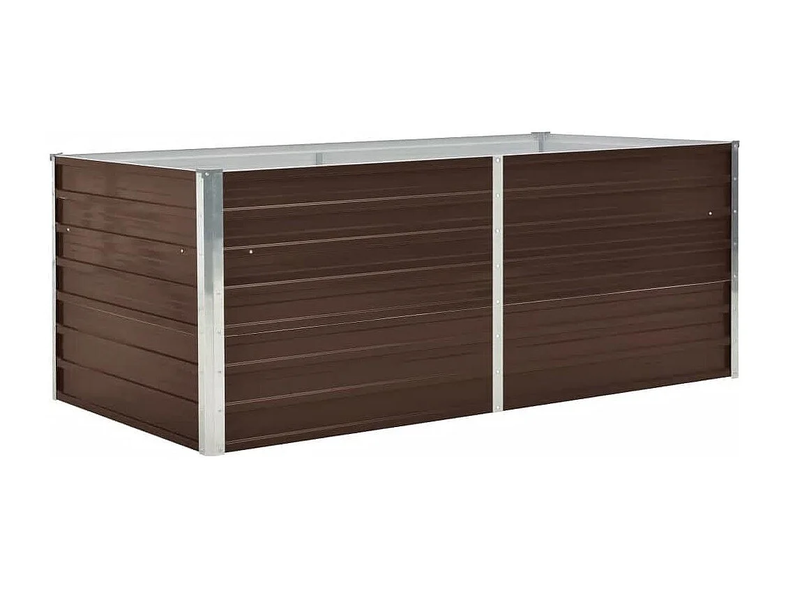 Jardinière 160 x 80 x 45 cm Acier galvanisé Marron