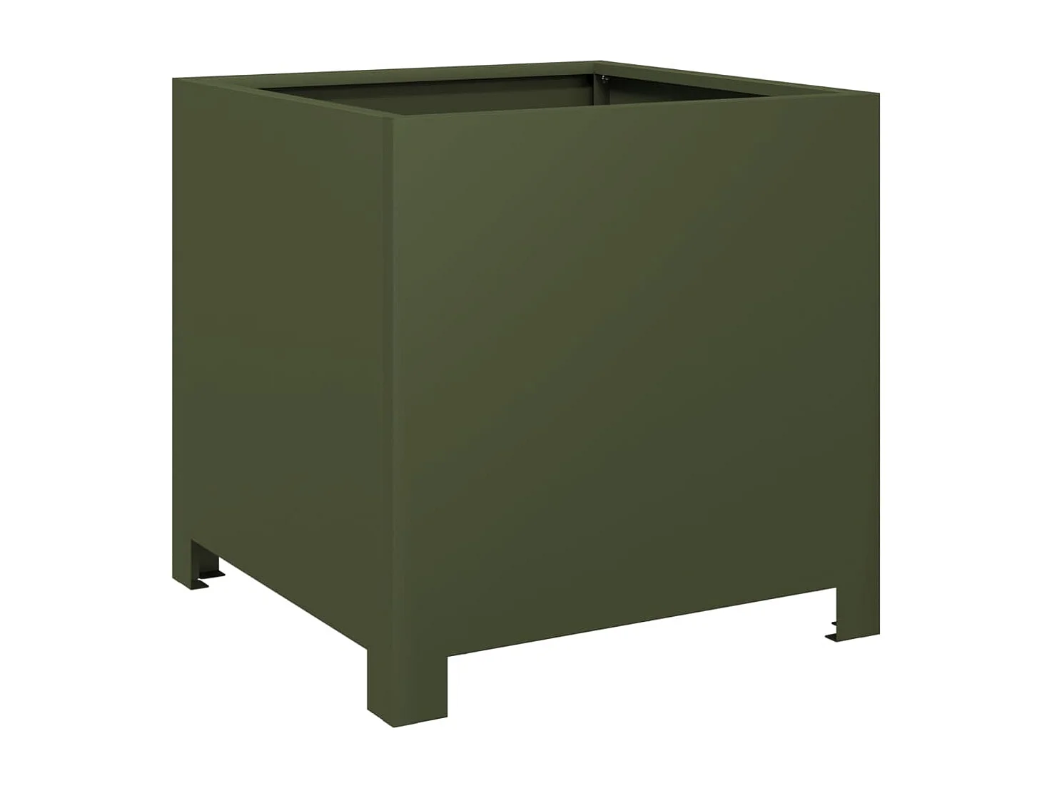 Fioriera verde oliva 40x40x40 cm in acciaio