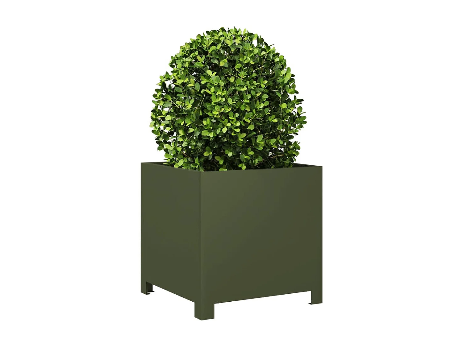 Fioriera verde oliva 40x40x40 cm in acciaio