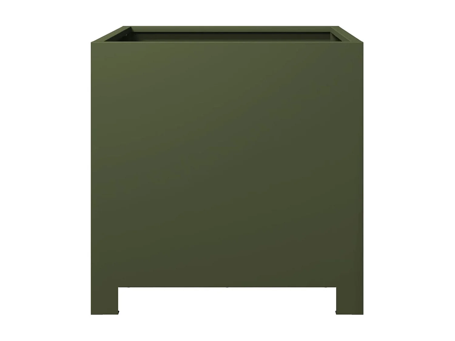 Fioriera verde oliva 40x40x40 cm in acciaio