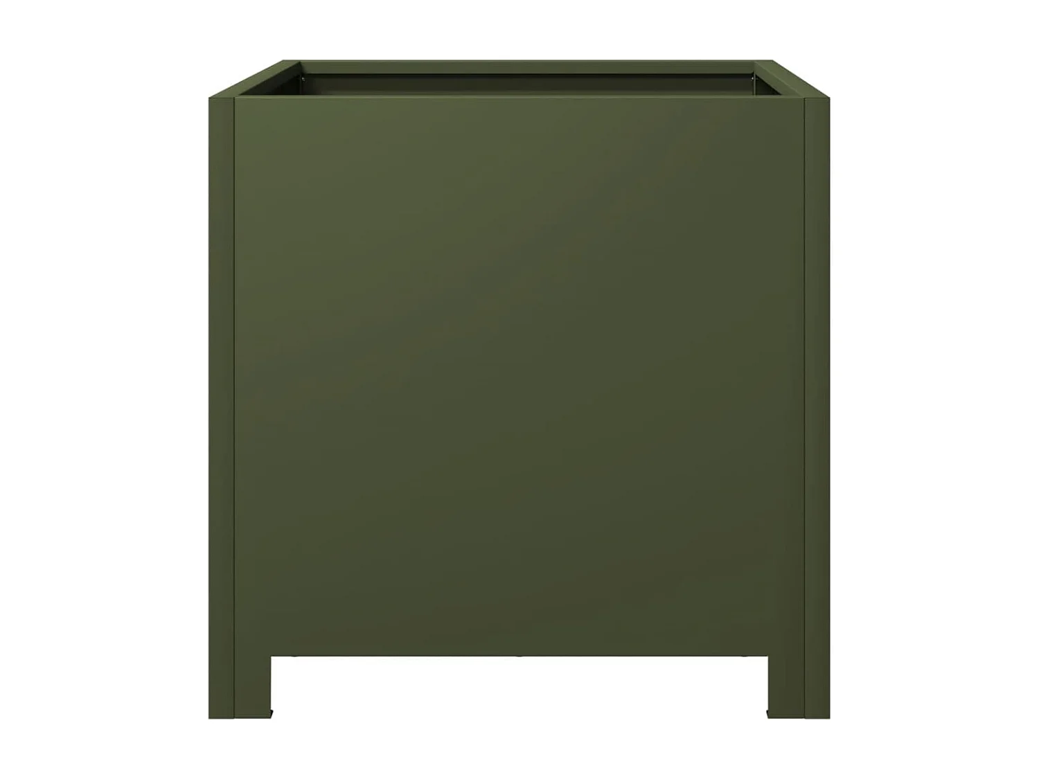Fioriera verde oliva 40x40x40 cm in acciaio