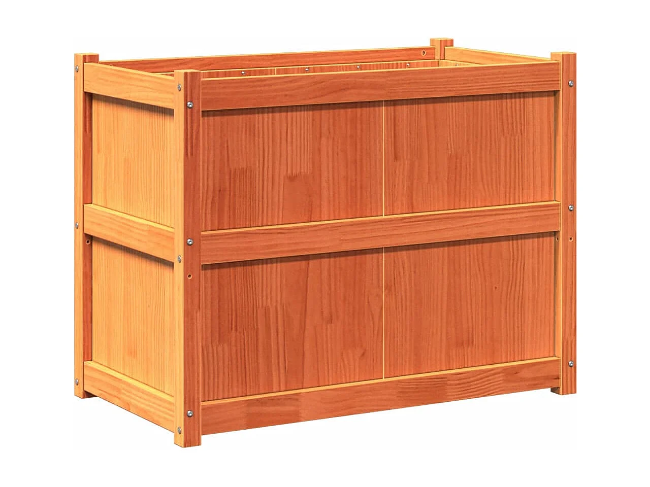 Jardinière cire marron 90x50x70 cm bois de pin massif