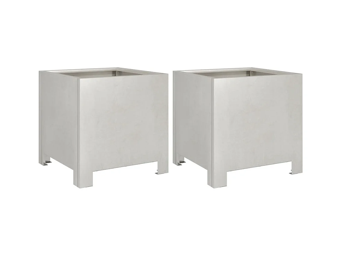 Jardinières 2 pcs 30x30x30 cm acier inoxydable