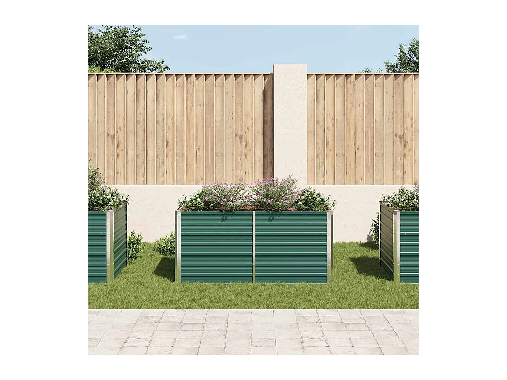 Jardinière 160 x 80 x 77 cm Acier galvanisé Vert