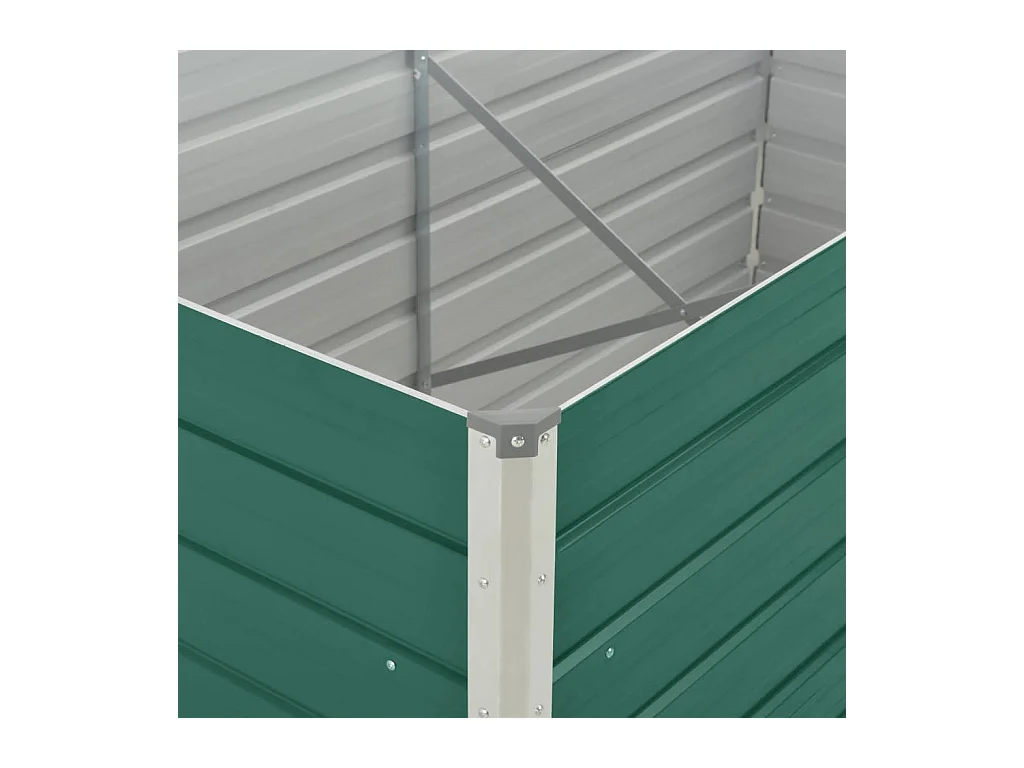 Jardinière 160 x 80 x 77 cm Acier galvanisé Vert