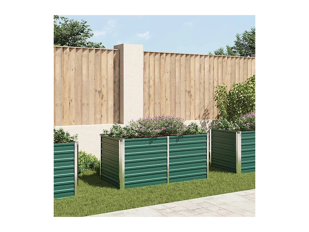 Jardinière 160 x 80 x 77 cm Acier galvanisé Vert