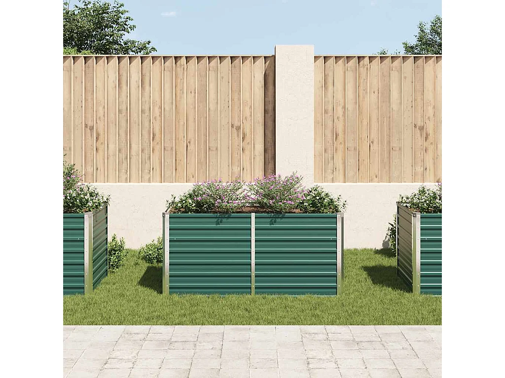 Jardinière 160 x 80 x 77 cm Acier galvanisé Vert