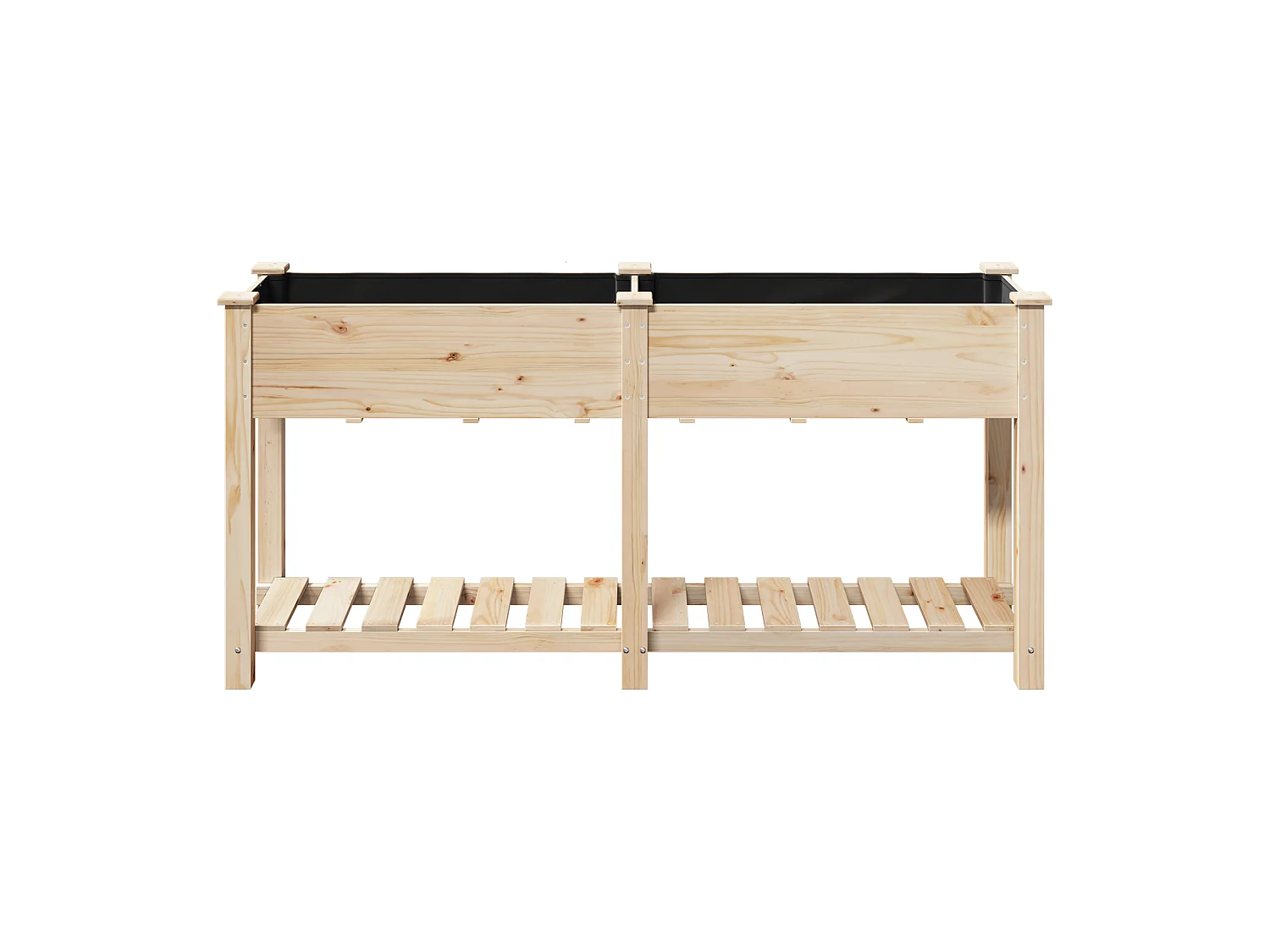 Jardinière avec étagère 161x43x76 cm en bois massif de sapin