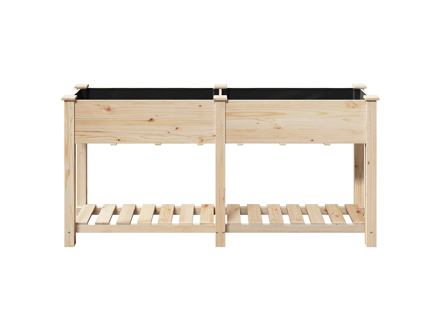 Jardinière avec étagère 161x43x76 cm en bois massif de sapin