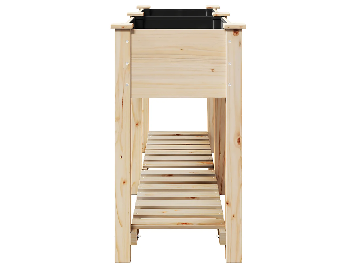 Jardinière avec étagère 161x43x76 cm en bois massif de sapin