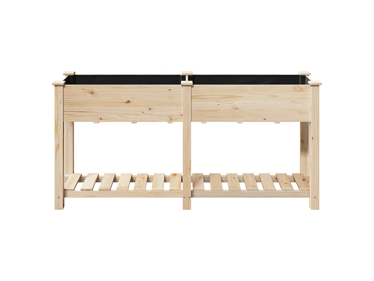 Jardinière avec étagère 161x43x76 cm en bois massif de sapin