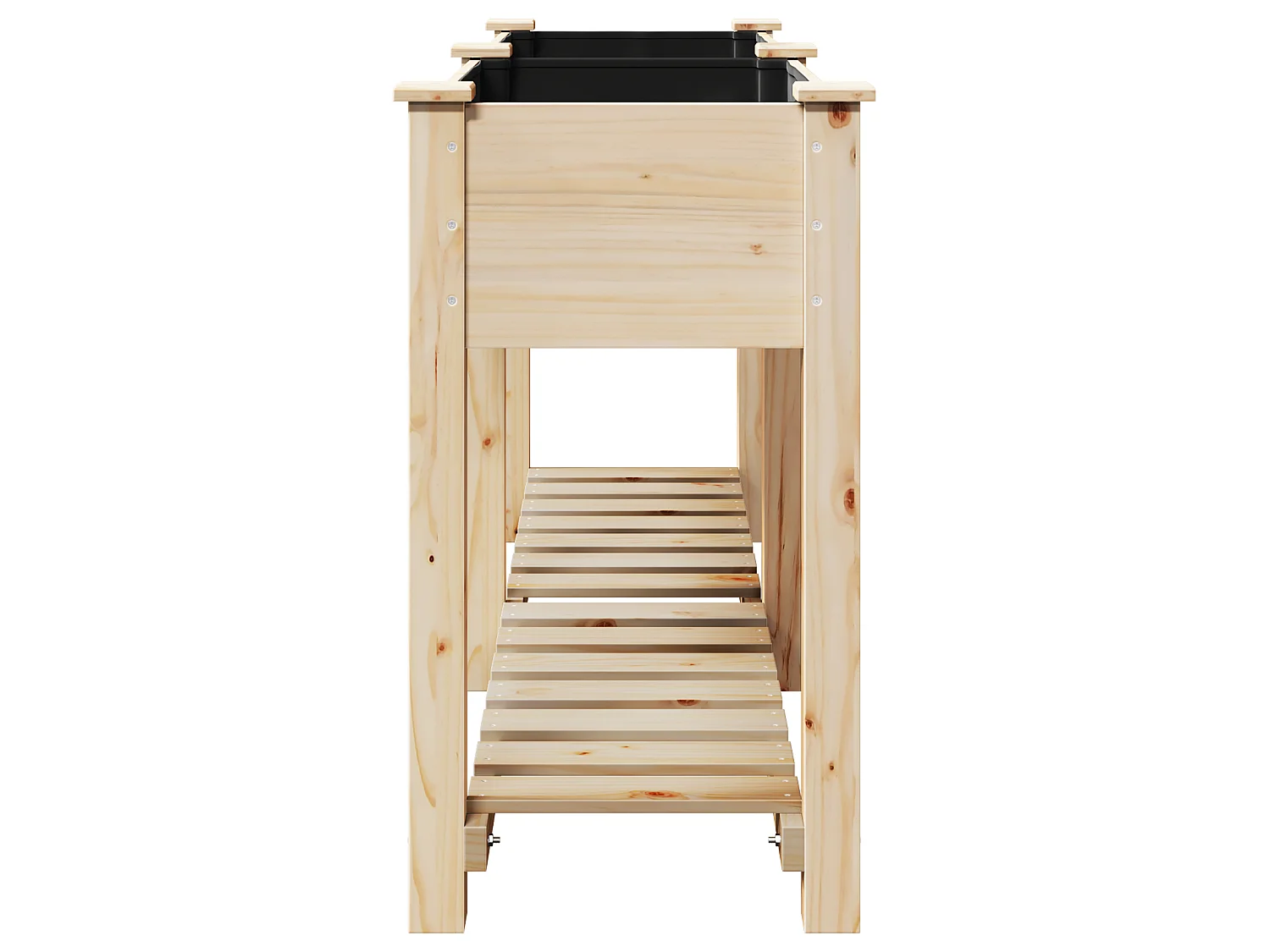 Jardinière avec étagère 161x43x76 cm en bois massif de sapin