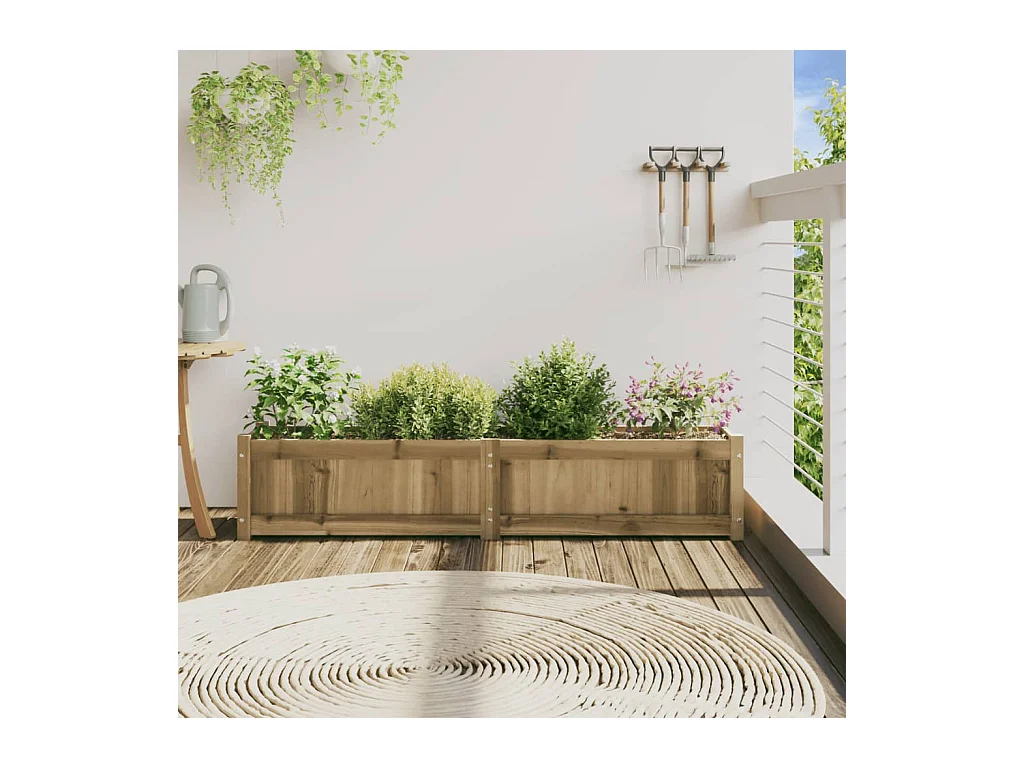 Jardinière 150x31x31 cm bois de pin imprégné
