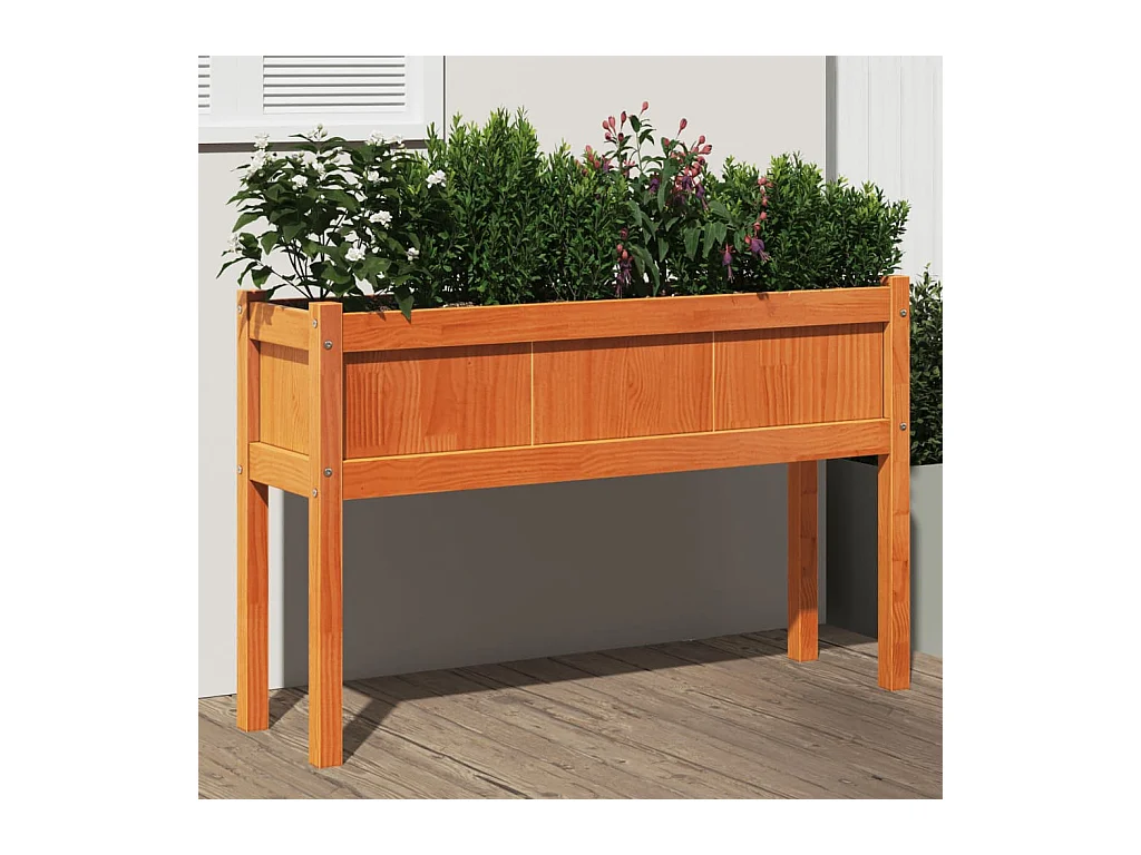 Jardineras con pies y patas 110x31x70 cm madera maciza de pino