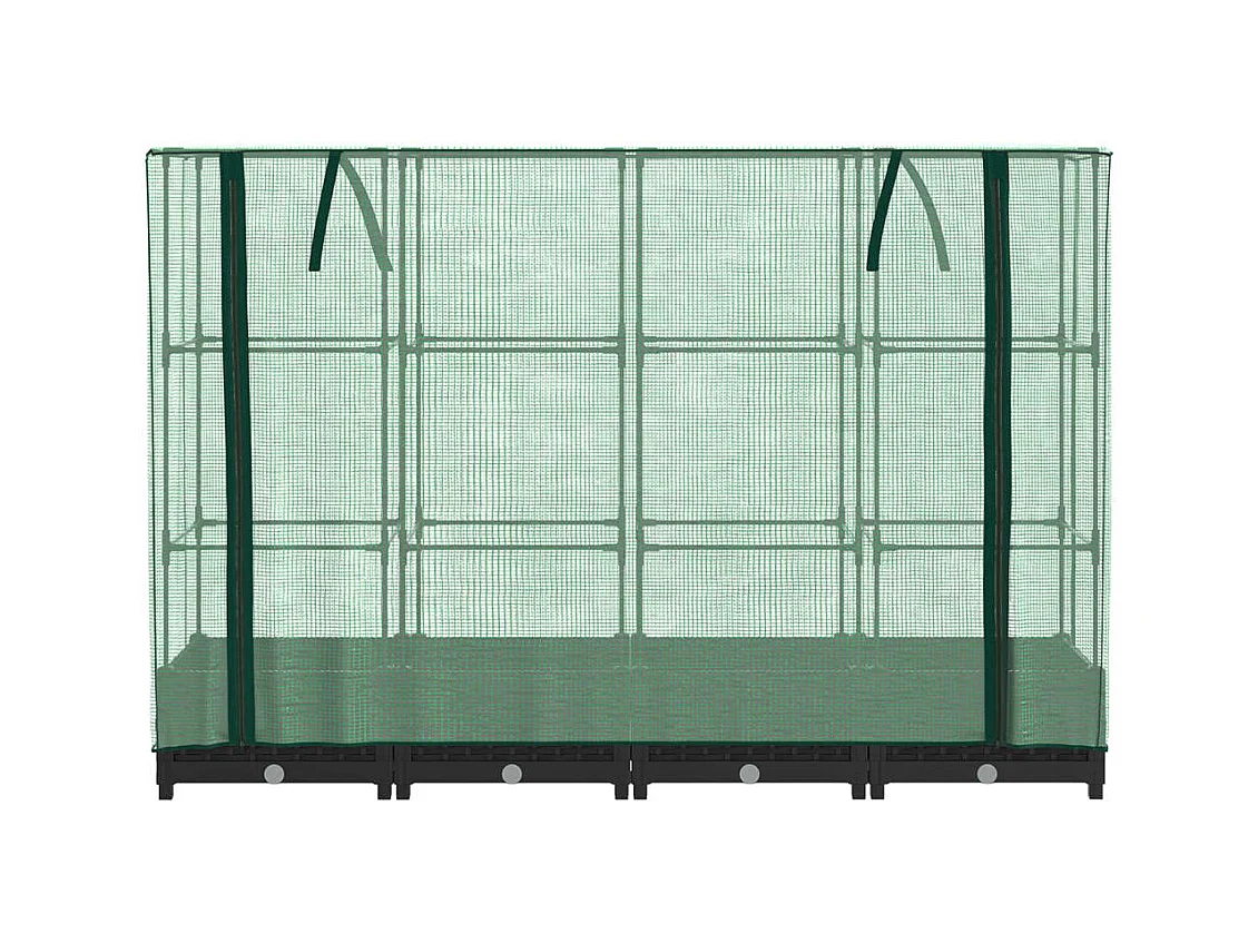 Fioriera rialzata con copertura effetto rattan 160x40x123 cm