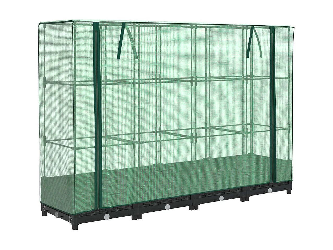 Jardinière surélevée avec housse aspect rotin 160x40x123 cm