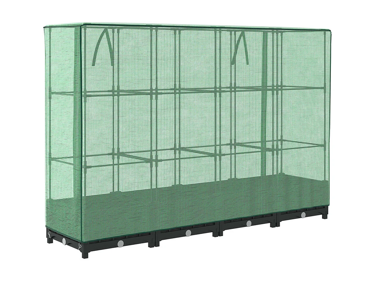 Jardinière surélevée avec housse aspect rotin 160x40x123 cm