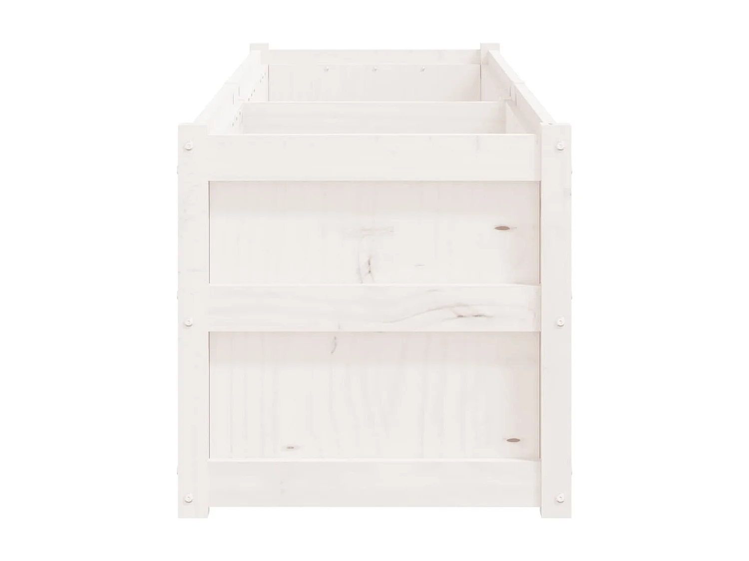 Jardinera blanca 180x50x50 cm madera maciza de pino