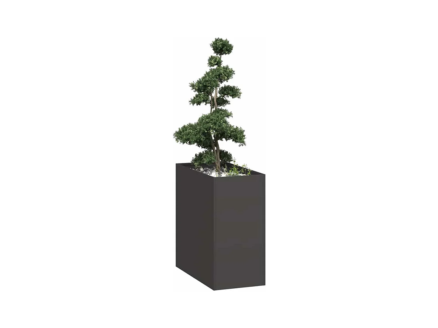 Jardinière noir 40x80x80 cm acier
