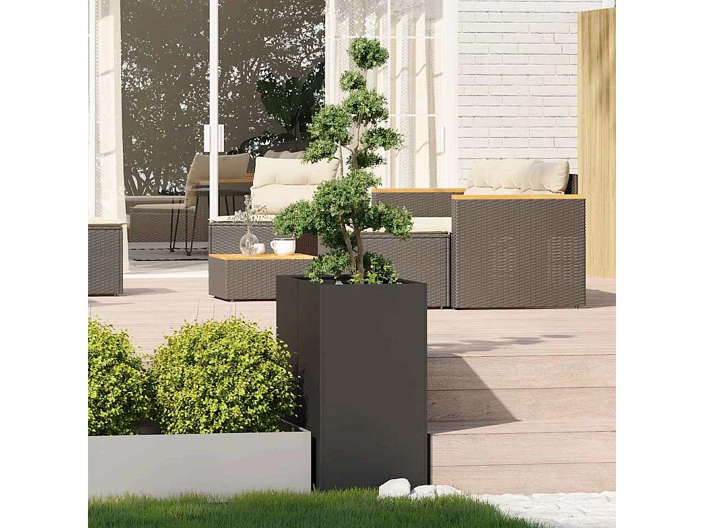 Jardinière noir 40x80x80 cm acier