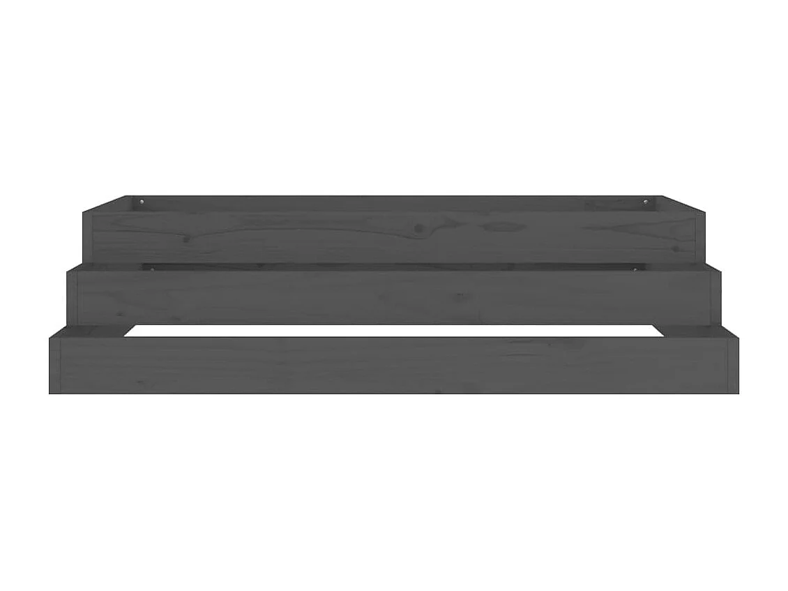 Jardinière Gris 110x110x27 cm Bois massif de pin