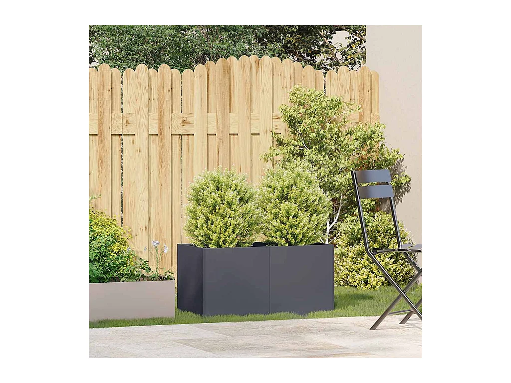 Jardinière anthracite 80x40x40 cm acier laminé à froid