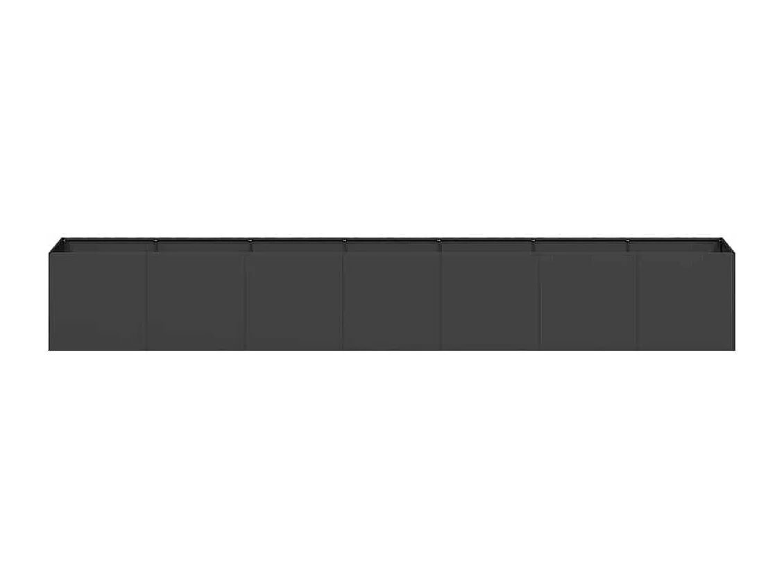 Zwarte plantenbak 280x40x40 cm koudgewalst staal