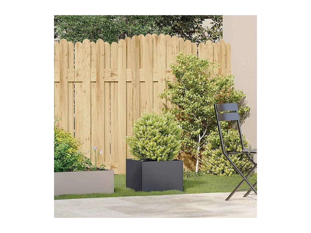 Jardinière anthracite 40x40x30 cm acier