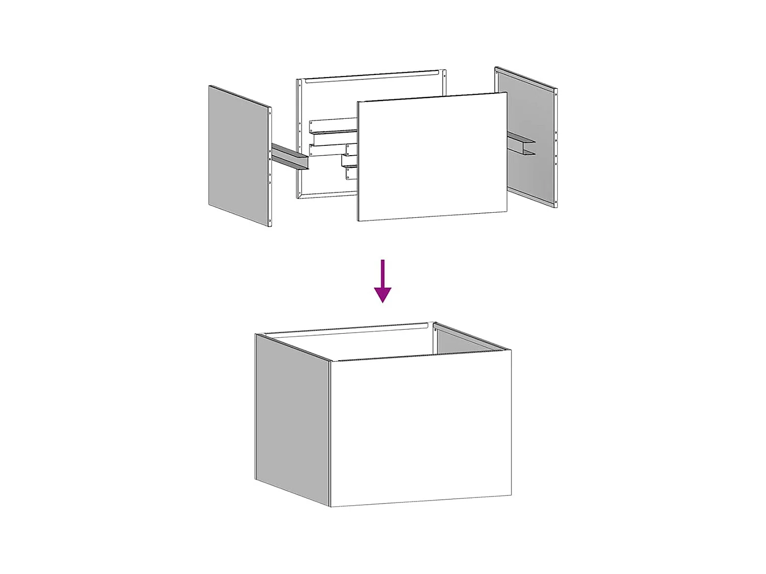 Jardinière anthracite 40x40x30 cm acier