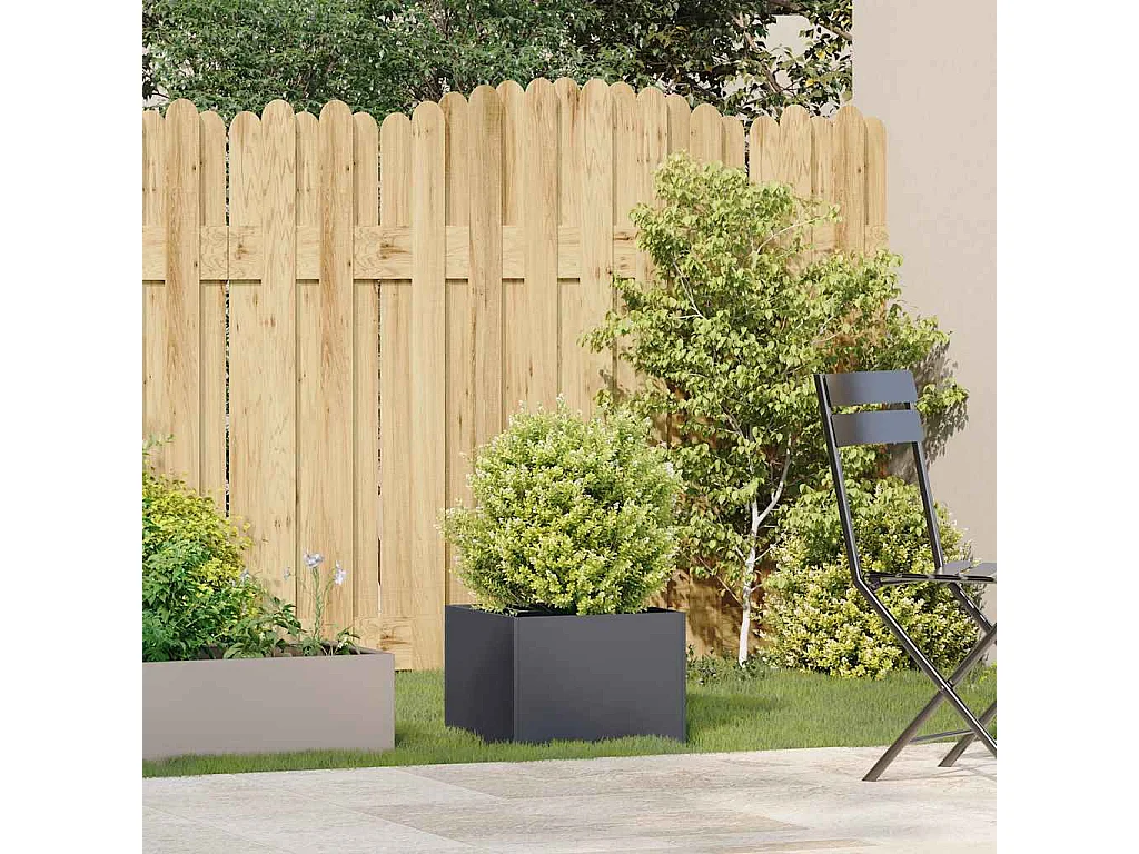 Jardinière anthracite 40x40x30 cm acier