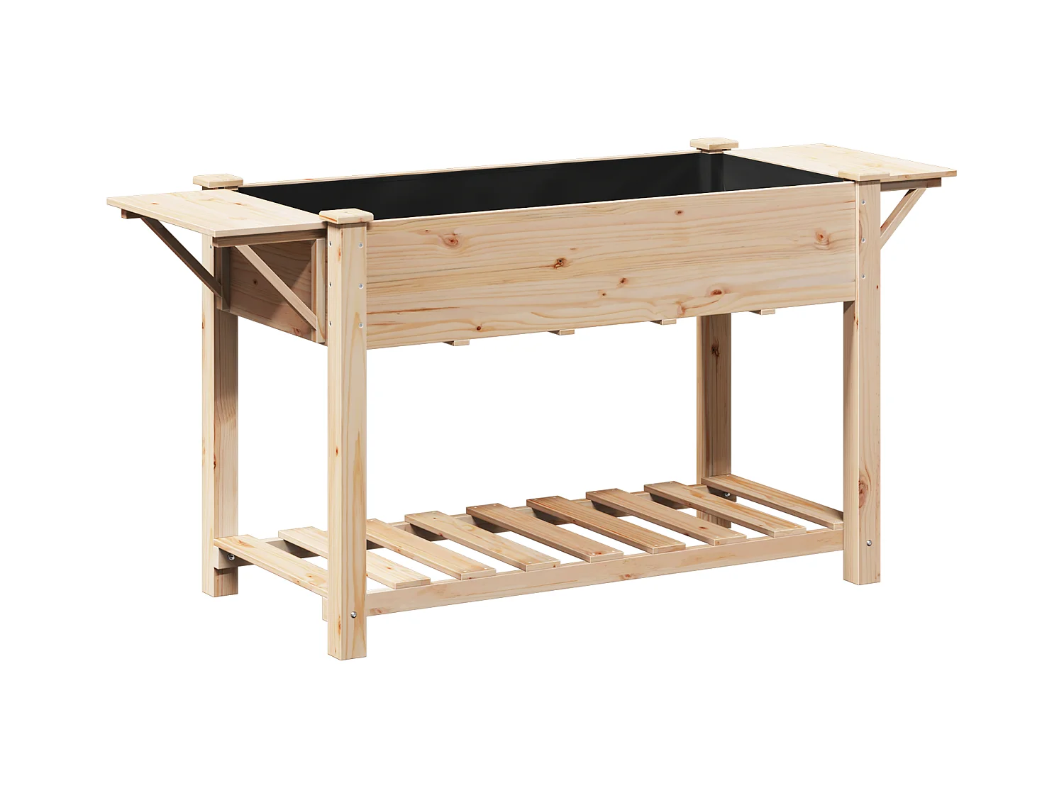 Plantenbak met planken 155x59x76 cm van massief grenenhout
