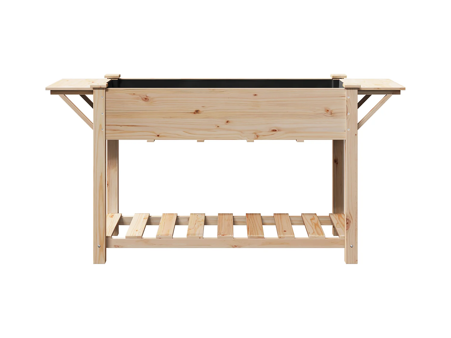 Plantenbak met planken 155x59x76 cm van massief grenenhout