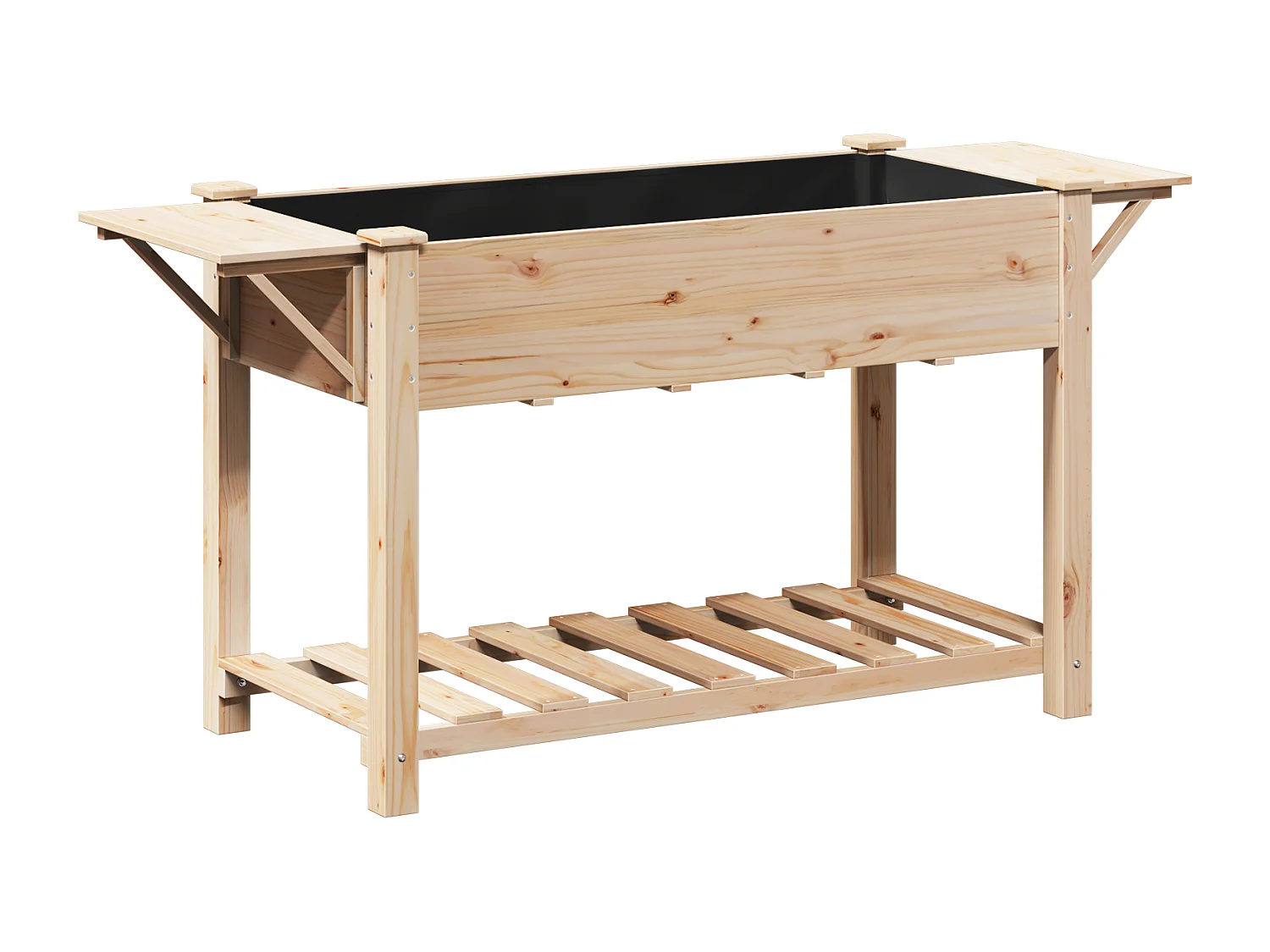 Plantenbak met planken 155x59x76 cm van massief grenenhout
