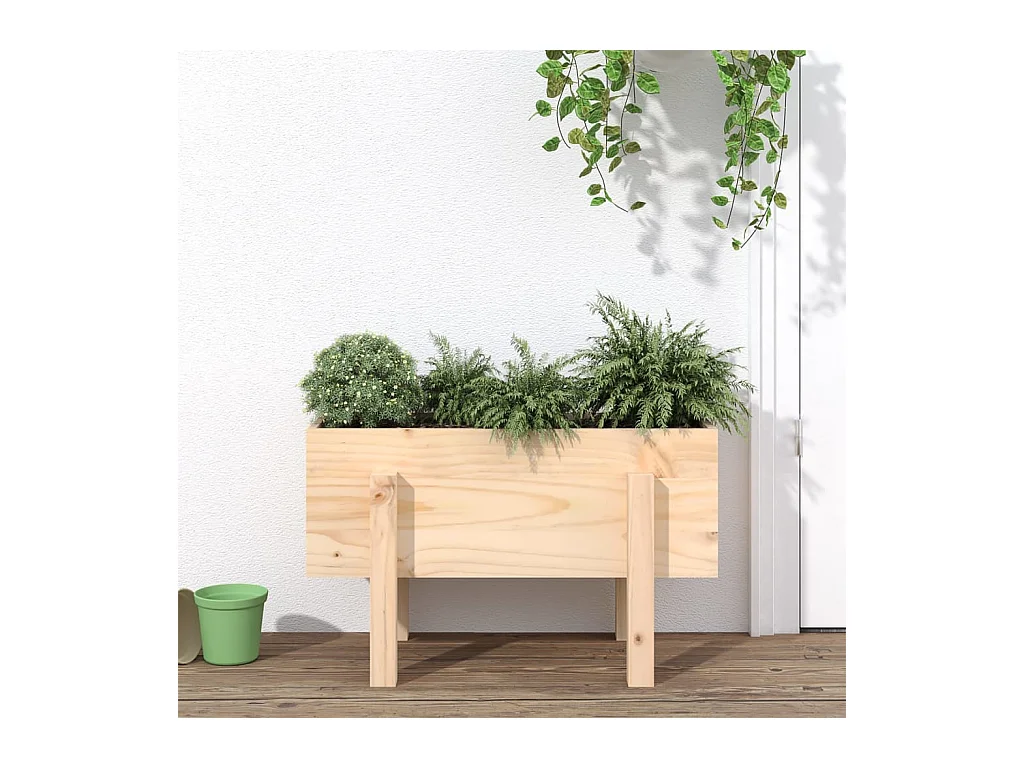 Jardinière 62x30x38 cm bois massif de pin