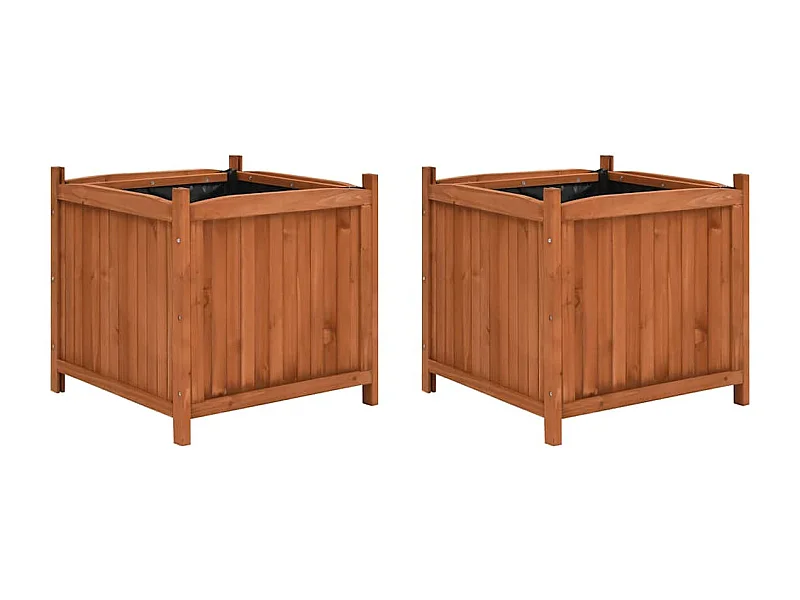 Fioriere rialzate 2 pz 50x50x50 cm Legno di abete