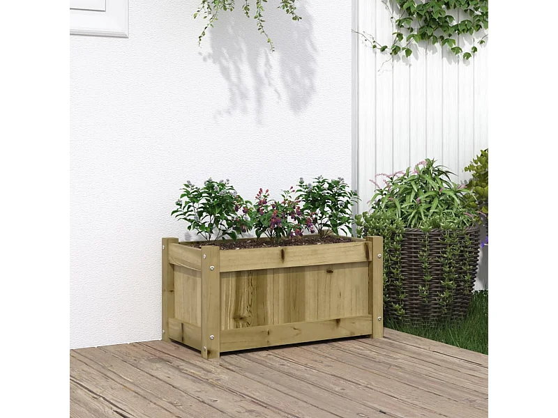 Fioriera 60x31x31 cm in legno di pino impregnato