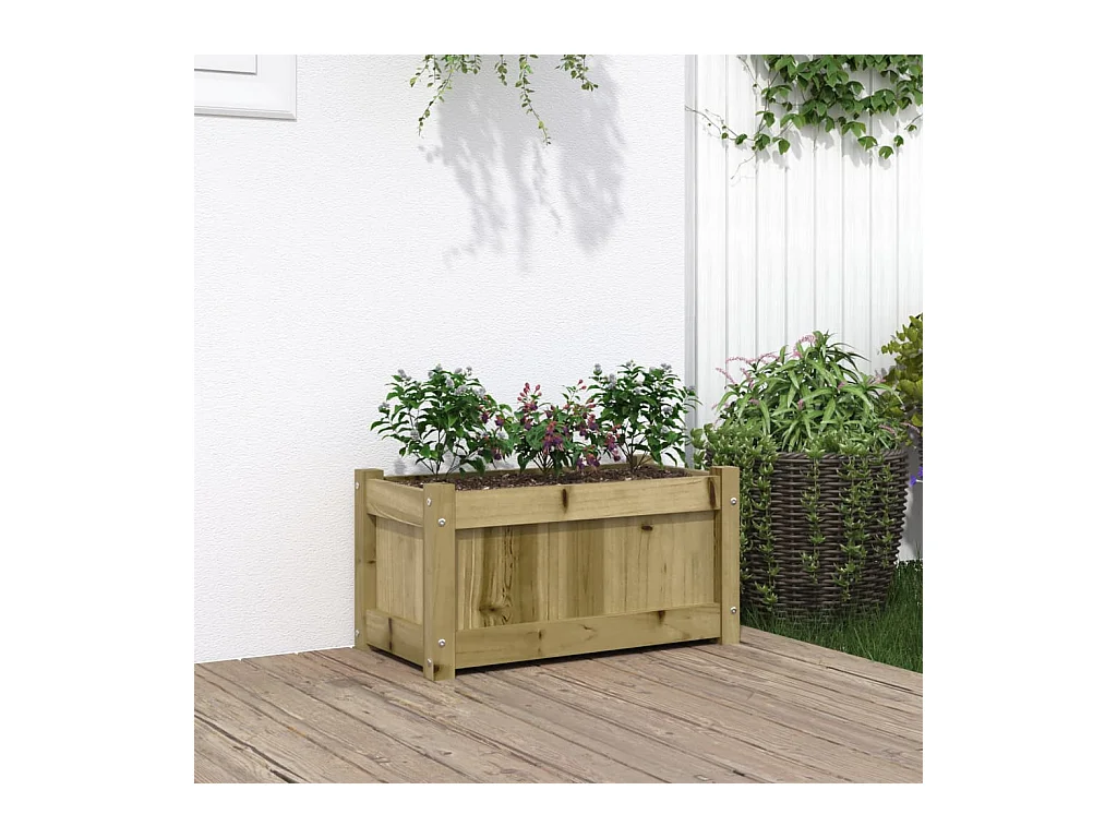 Fioriera 60x31x31 cm in legno di pino impregnato