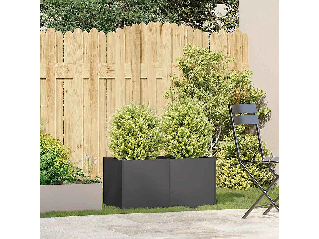Jardinière noir 80x40x40 cm acier laminé à froid