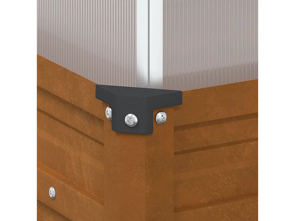 Jardinière de jardin avec serre acier résistant aux intempéries