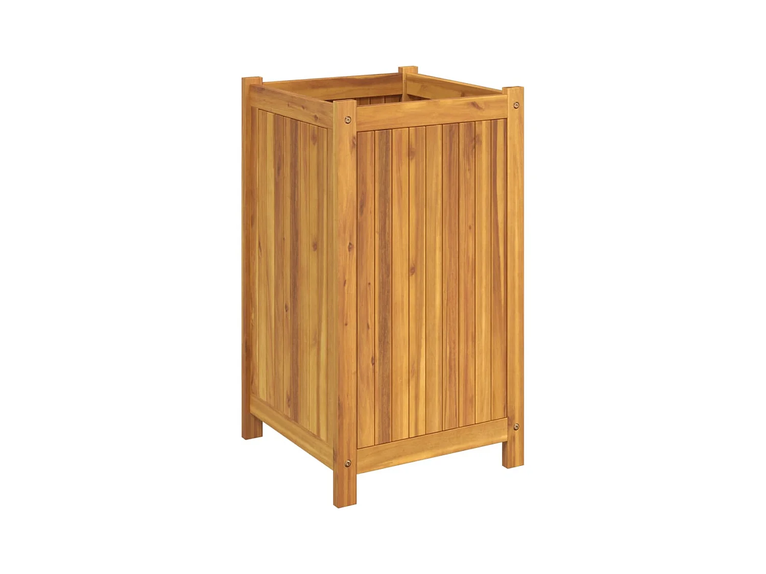 Plantenbak met binnenbak 42x42x75 cm massief acaciahout