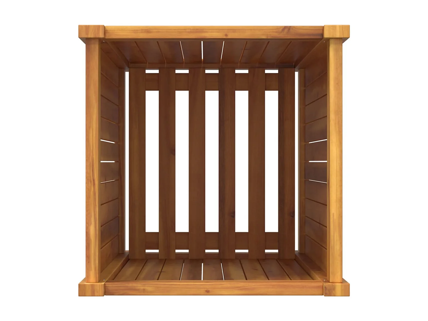 Jardinière avec doublure 42x42x75 cm bois massif d'acacia