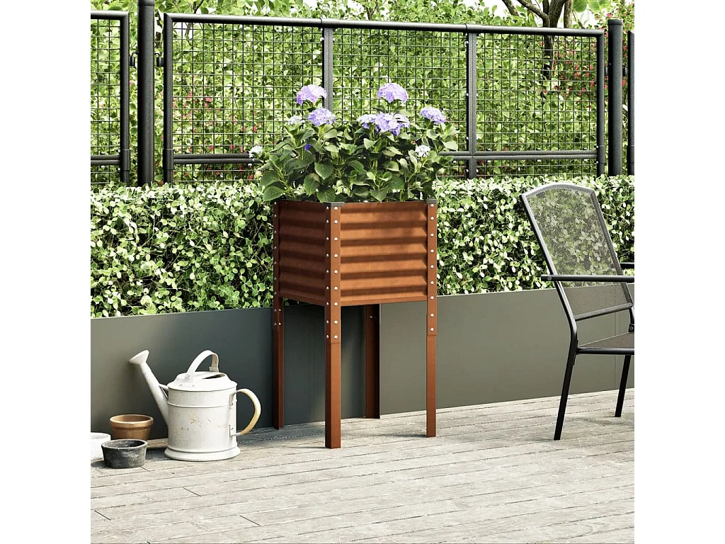 Fioriera 45x45x88 cm in acciaio resistente alle intemperie