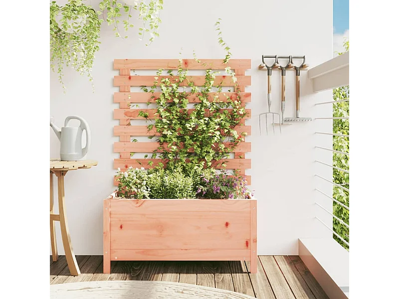 Fioriera con supporto 79x39,5x114 cm in legno massello di Douglas