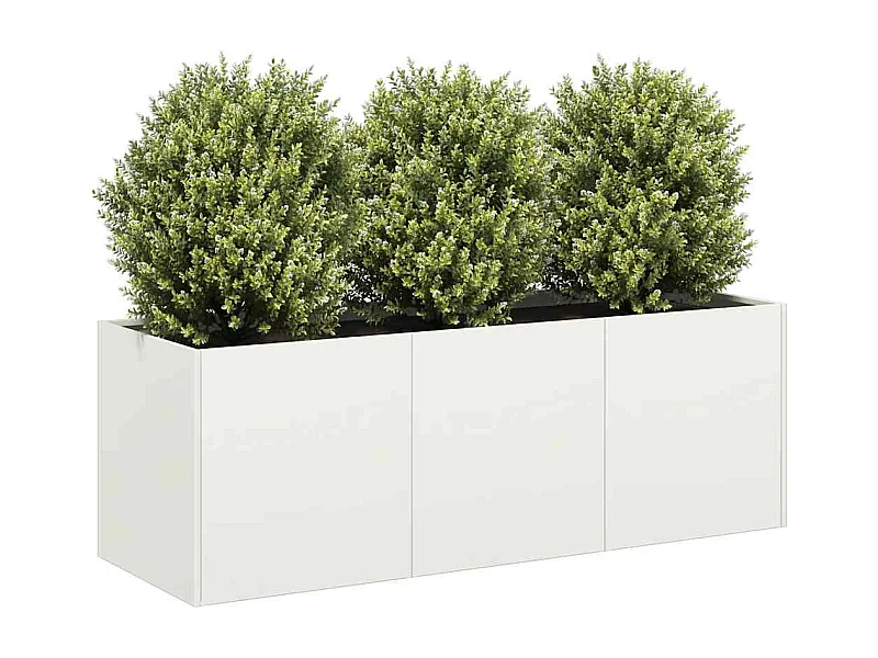 Witte plantenbak 120x40x40 cm koudgewalst staal