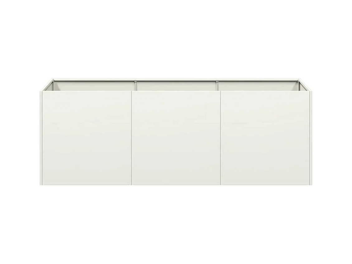 Jardinière blanc 120x40x40 cm acier laminé à froid