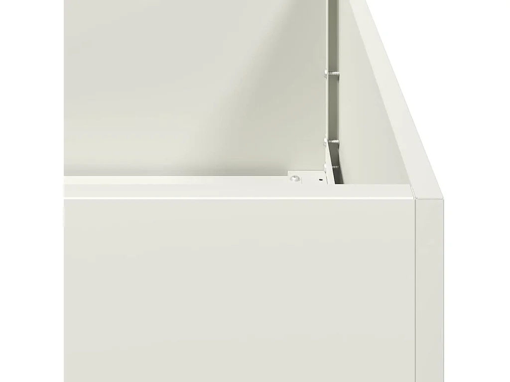 Jardinière blanc 120x40x40 cm acier laminé à froid